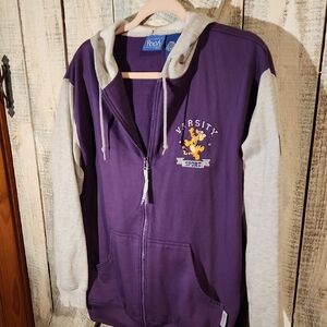 Disney Purple and Gray Varsity Jacket with Graphic Design